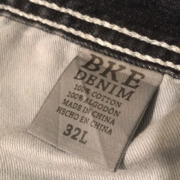 BKE Justin Jeans Mens 32L Blue Denim Flare Distressed Western Boho Festival - Picture 5 of 12